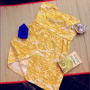 🌴 Strapless Linen Dress Tropical Large